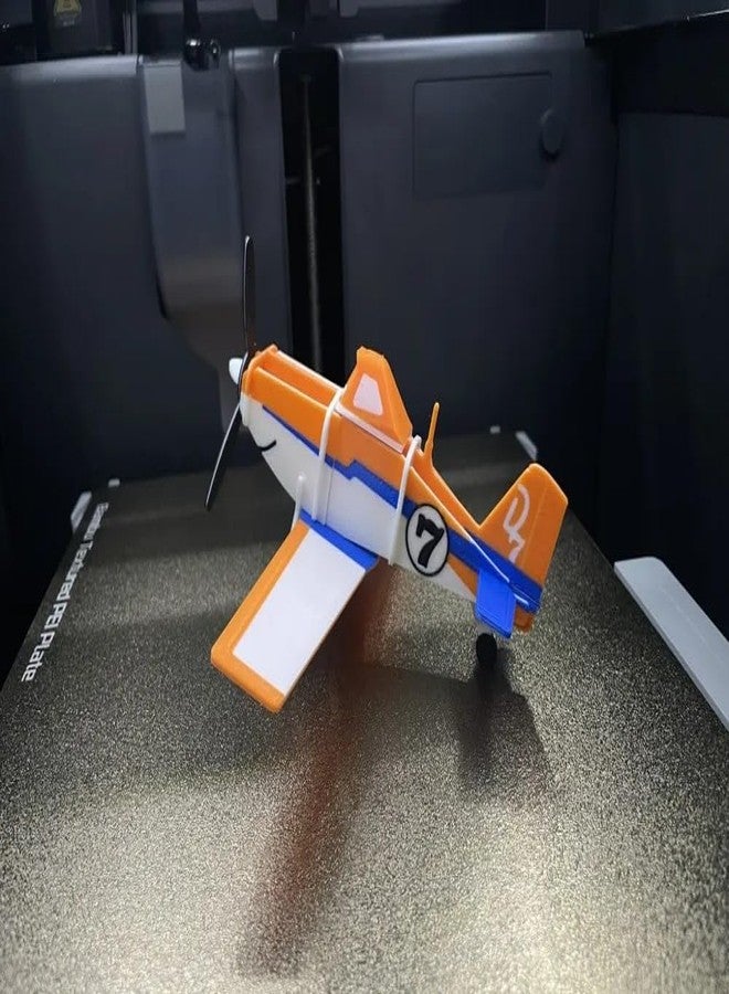 3D Craft DIY Model Airplane Kit, Orange and White Colour, Plastic Construction - Image 4